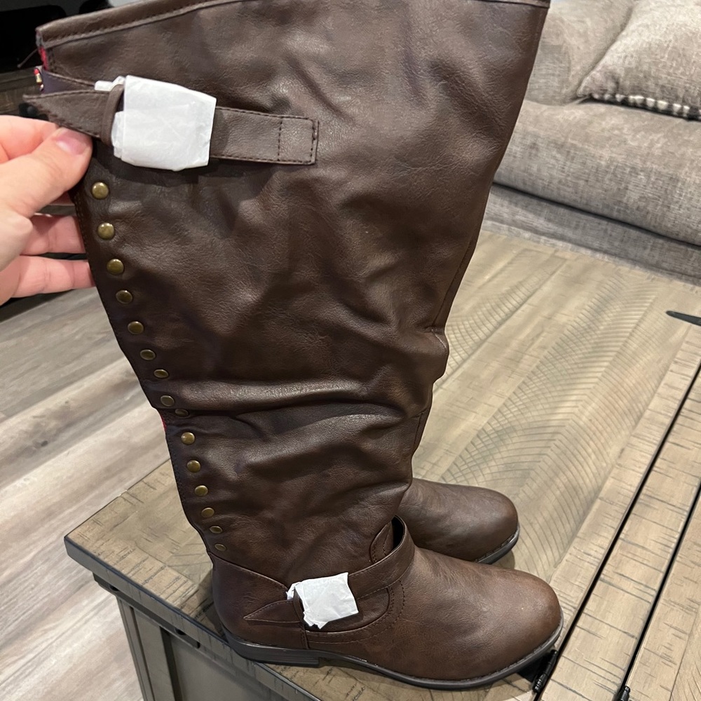 Brown tall boots